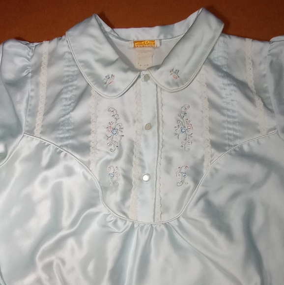 Barbizon Powder Blue Cuddleskin Long Nightgown Women's Pajama Small/Petite - Picture 5 of 11